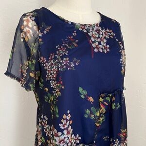 Baby Doll Floral Navy Dress